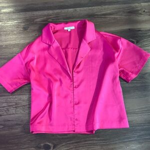 Pink button down short sleeve